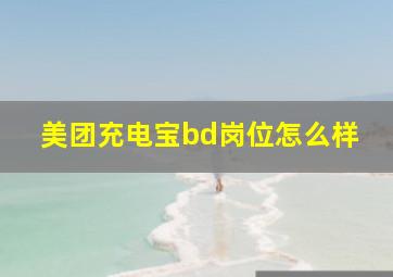 美团充电宝bd岗位怎么样