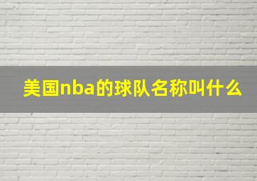 美国nba的球队名称叫什么