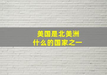 美国是北美洲什么的国家之一