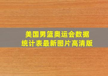 美国男篮奥运会数据统计表最新图片高清版