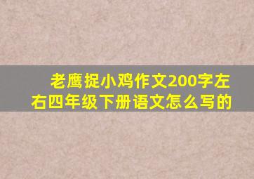 老鹰捉小鸡作文200字左右四年级下册语文怎么写的