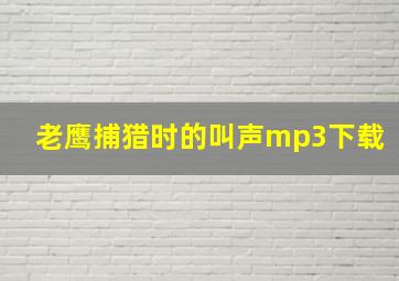 老鹰捕猎时的叫声mp3下载