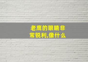 老鹰的眼睛非常锐利,像什么