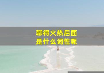 聊得火热后面是什么词性呢