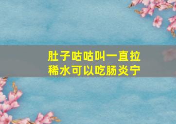 肚子咕咕叫一直拉稀水可以吃肠炎宁