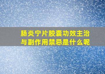 肠炎宁片胶囊功效主治与副作用禁忌是什么呢