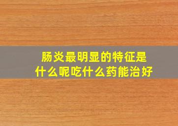 肠炎最明显的特征是什么呢吃什么药能治好