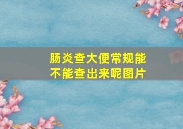 肠炎查大便常规能不能查出来呢图片