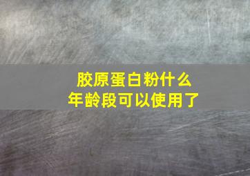 胶原蛋白粉什么年龄段可以使用了