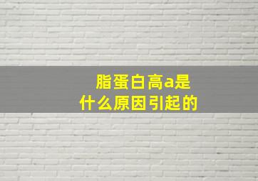 脂蛋白高a是什么原因引起的