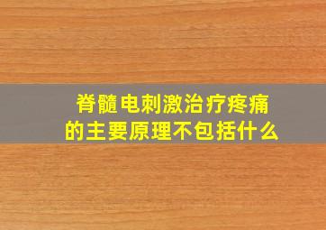 脊髓电刺激治疗疼痛的主要原理不包括什么