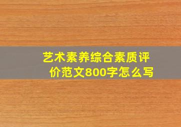 艺术素养综合素质评价范文800字怎么写