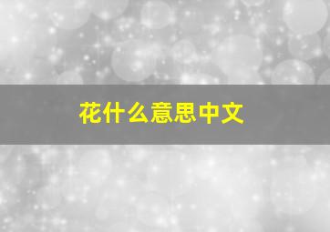 花什么意思中文