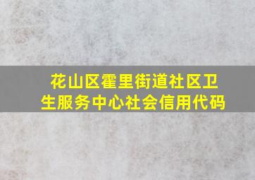 花山区霍里街道社区卫生服务中心社会信用代码