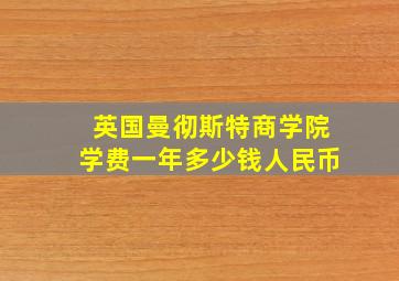 英国曼彻斯特商学院学费一年多少钱人民币