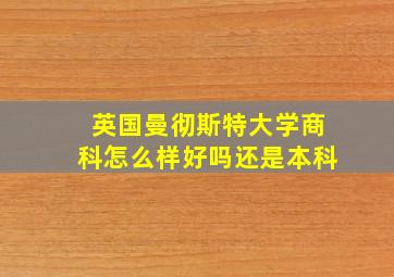 英国曼彻斯特大学商科怎么样好吗还是本科