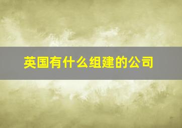 英国有什么组建的公司