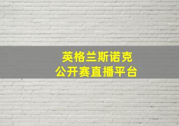 英格兰斯诺克公开赛直播平台