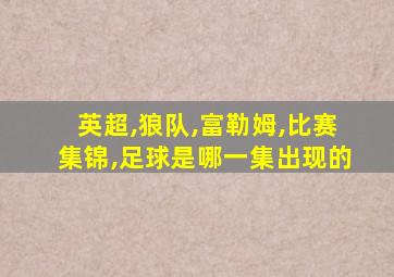 英超,狼队,富勒姆,比赛集锦,足球是哪一集出现的