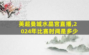 英超曼城水晶宫直播,2024年比赛时间是多少