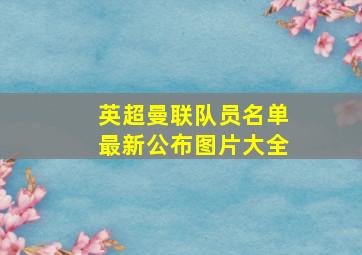 英超曼联队员名单最新公布图片大全