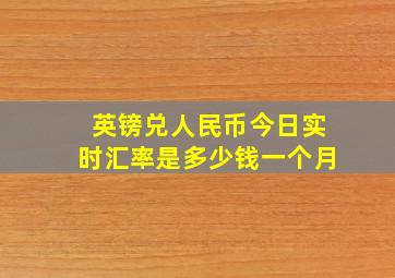 英镑兑人民币今日实时汇率是多少钱一个月