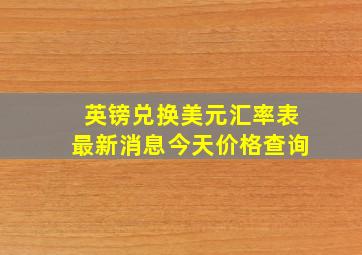 英镑兑换美元汇率表最新消息今天价格查询