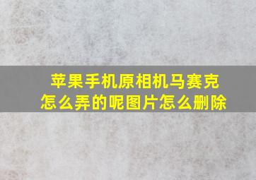 苹果手机原相机马赛克怎么弄的呢图片怎么删除