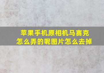 苹果手机原相机马赛克怎么弄的呢图片怎么去掉