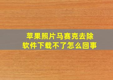 苹果照片马赛克去除软件下载不了怎么回事