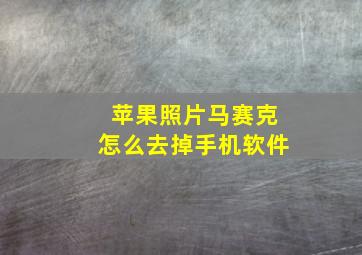 苹果照片马赛克怎么去掉手机软件