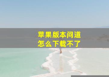 苹果版本问道怎么下载不了