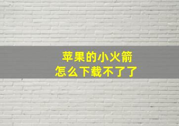 苹果的小火箭怎么下载不了了