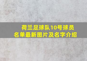 荷兰足球队10号球员名单最新图片及名字介绍