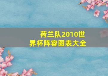 荷兰队2010世界杯阵容图表大全