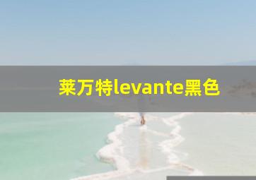 莱万特levante黑色