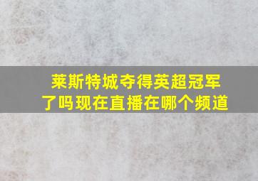 莱斯特城夺得英超冠军了吗现在直播在哪个频道