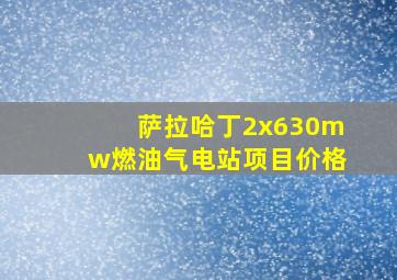 萨拉哈丁2x630mw燃油气电站项目价格