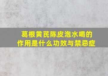 葛根黄芪陈皮泡水喝的作用是什么功效与禁忌症