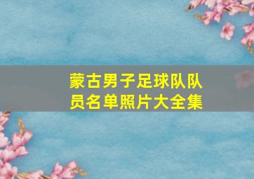 蒙古男子足球队队员名单照片大全集