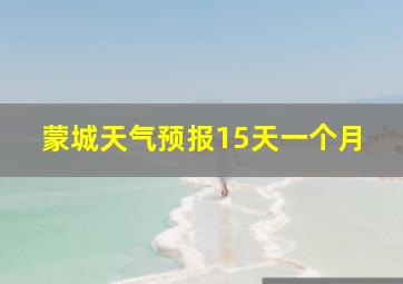 蒙城天气预报15天一个月