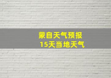 蒙自天气预报15天当地天气