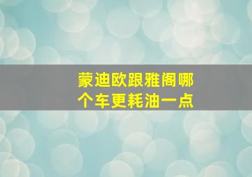 蒙迪欧跟雅阁哪个车更耗油一点