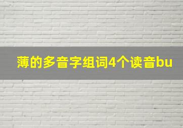 薄的多音字组词4个读音bu