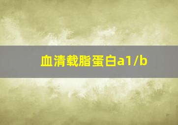 血清载脂蛋白a1/b