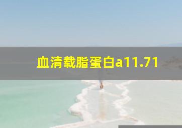 血清载脂蛋白a11.71