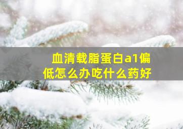 血清载脂蛋白a1偏低怎么办吃什么药好