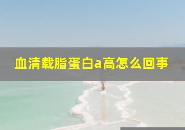 血清载脂蛋白a高怎么回事