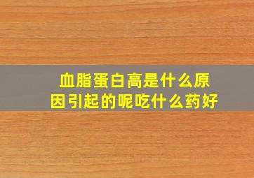 血脂蛋白高是什么原因引起的呢吃什么药好