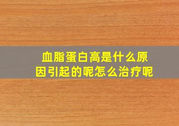 血脂蛋白高是什么原因引起的呢怎么治疗呢